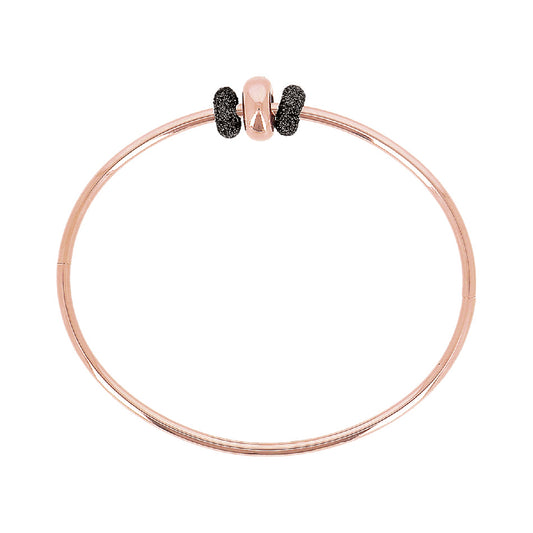Bracciale Pesavento argento rosé con elementi polvere nera Rigido