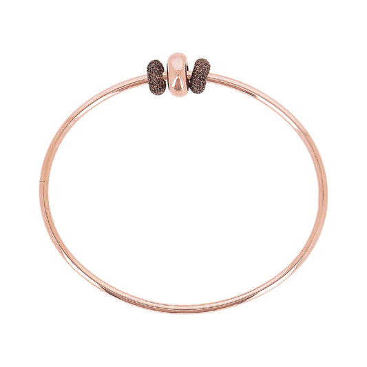 Bracciale rigido Pesavento in argento rosé polvere marrone Rigido