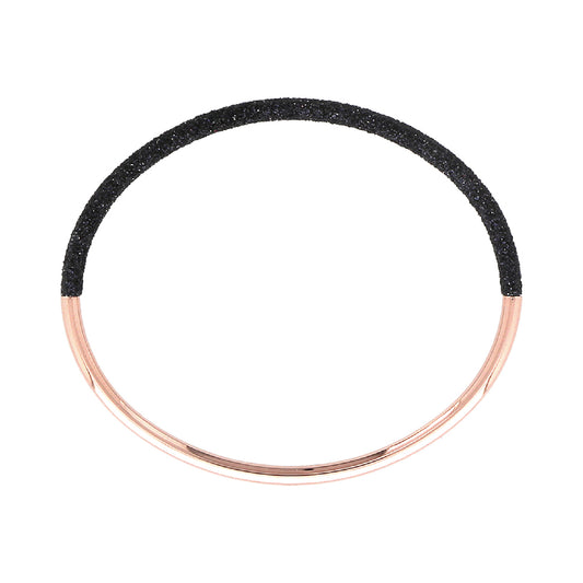 Bracciale rigido Pesavento in argento rosé polvere nera Rigido
