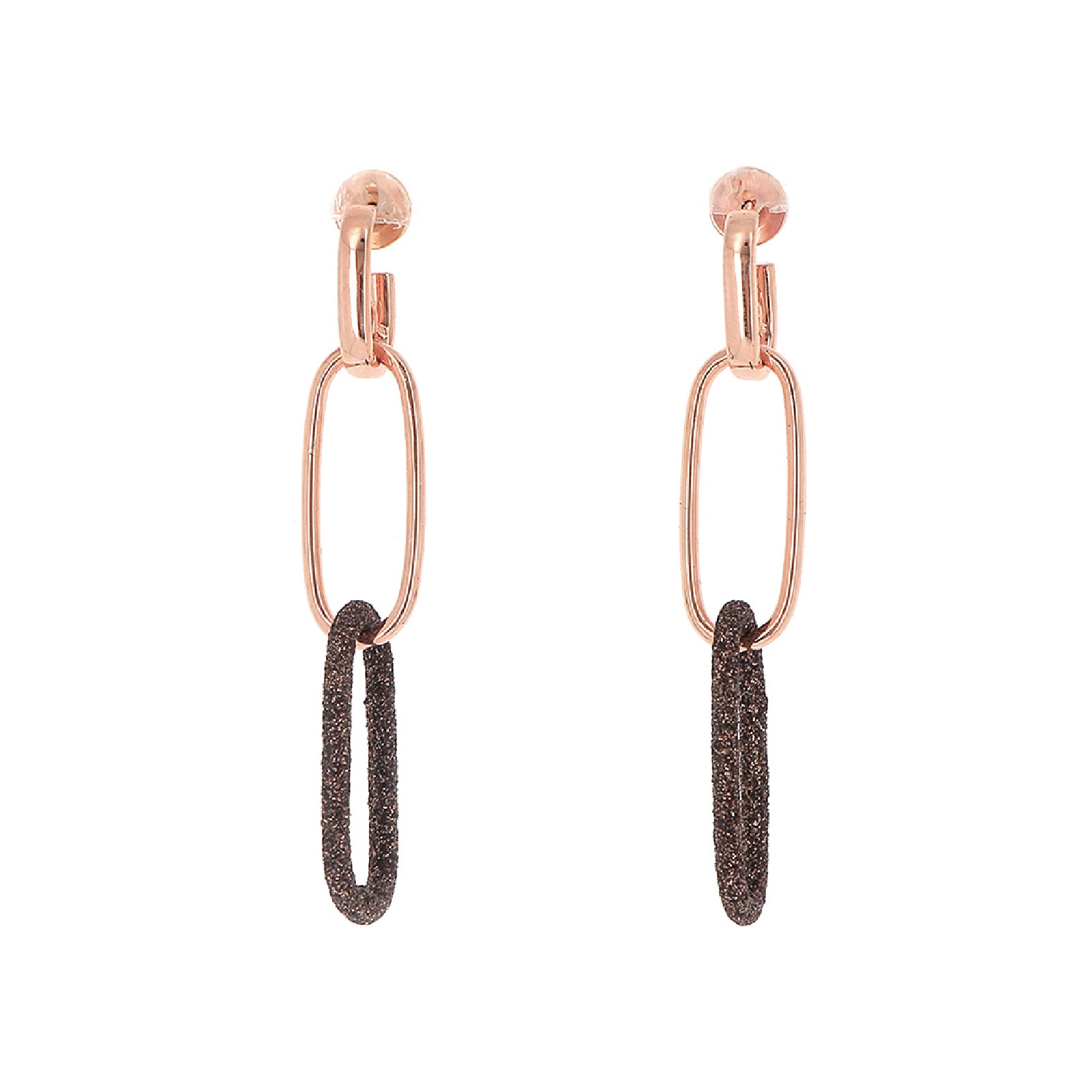 Orecchini Pesavento Sogni in argento rosé con polvere bronzo MISURA UNICA