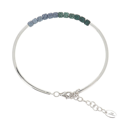Bracciale rigido Pesavento in argento 925 azzurro e verde REGOLABILE