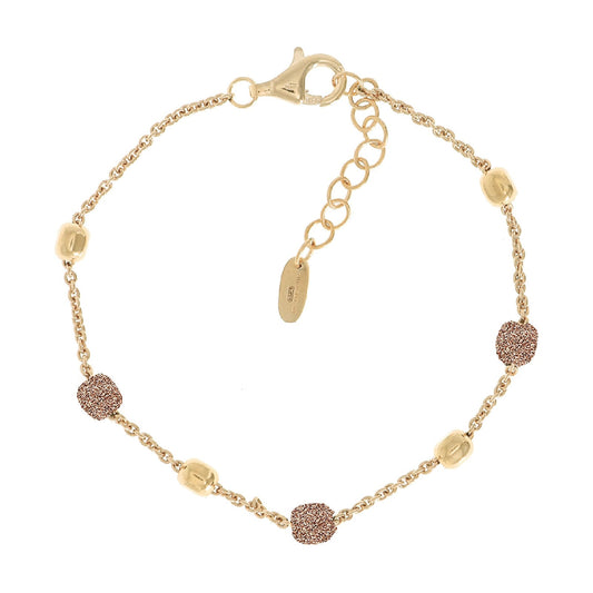 Bracciale PESAVENTO argento giallo nardò con quadrati dorati Regolabile 17-19 cm