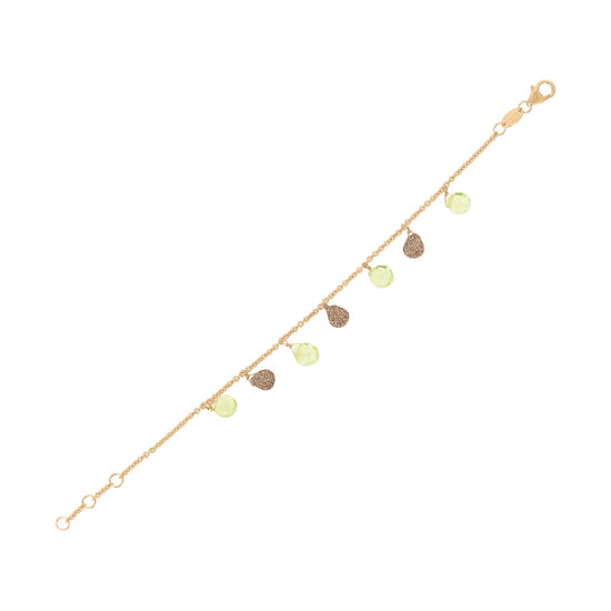 Bracciale catena Pesavento in argento dorato quarzo donna L 17 cm