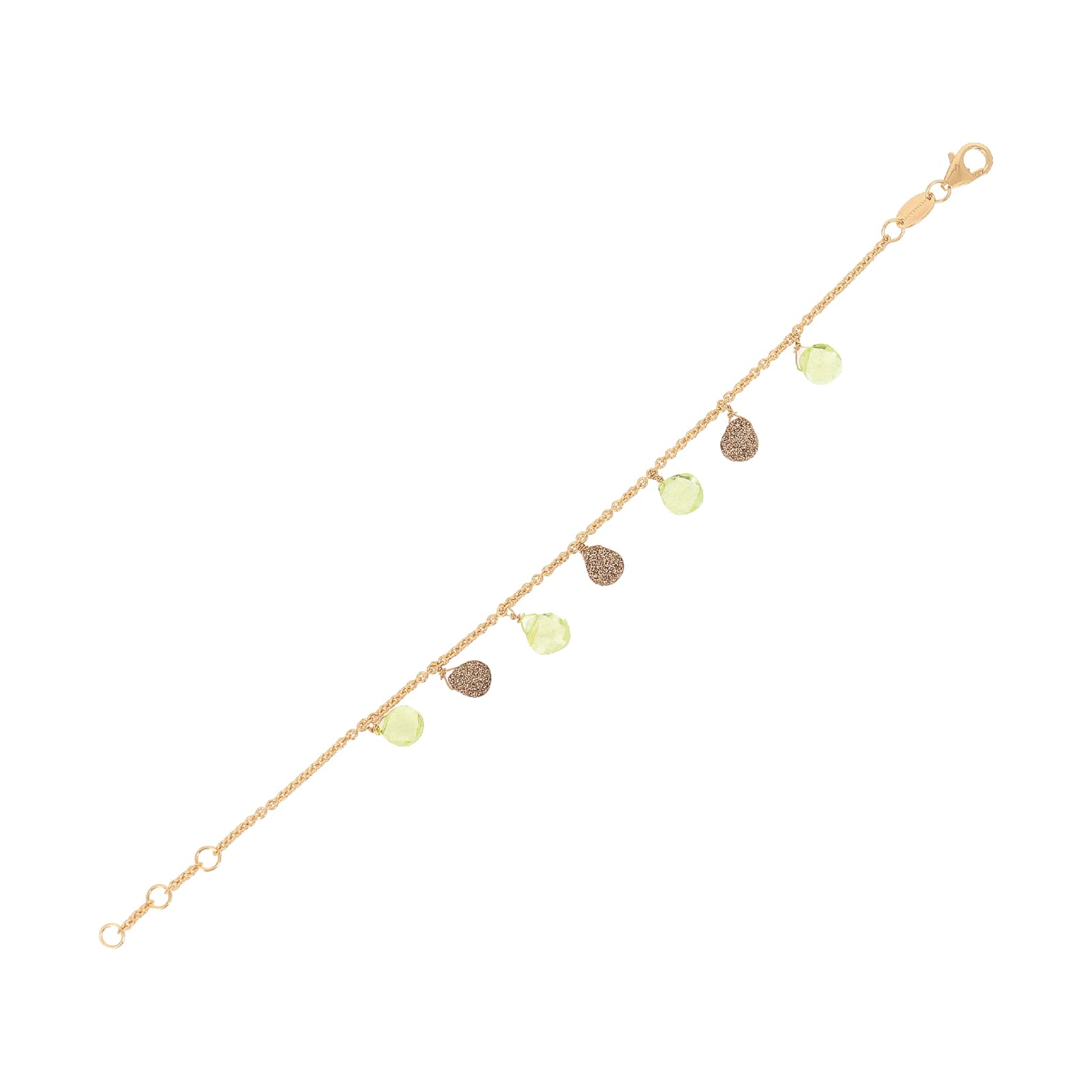Bracciale catena Pesavento in argento dorato quarzo donna L 17 cm