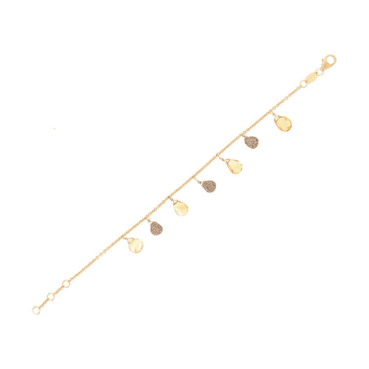Bracciale con pendenti Pesavento in argento dorato da donna L 17 cm