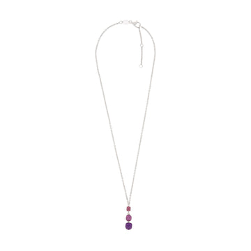 Collana con pendente Pesavento in argento 925 viola e rosa 38 cm