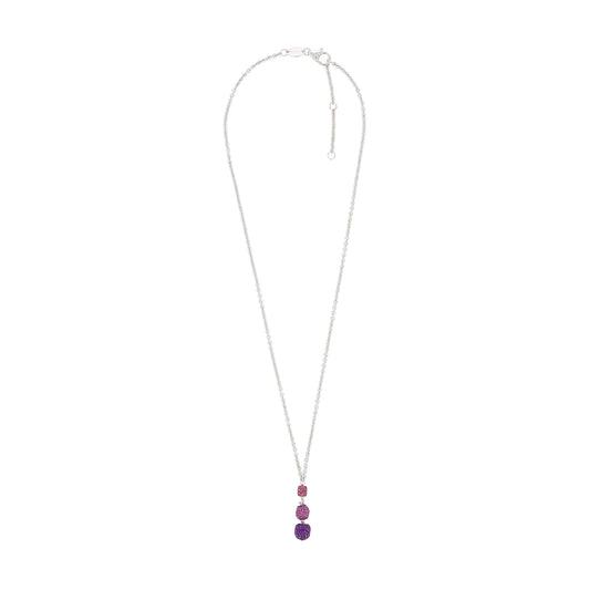 Collana con pendente Pesavento in argento 925 viola e rosa 38 cm