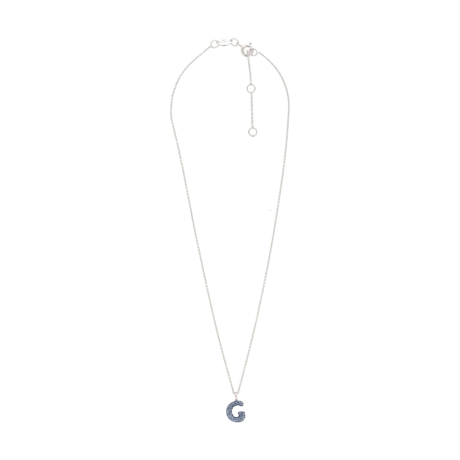 Collana donna Pesavento in argento con lettera G blu MISURA UNICA