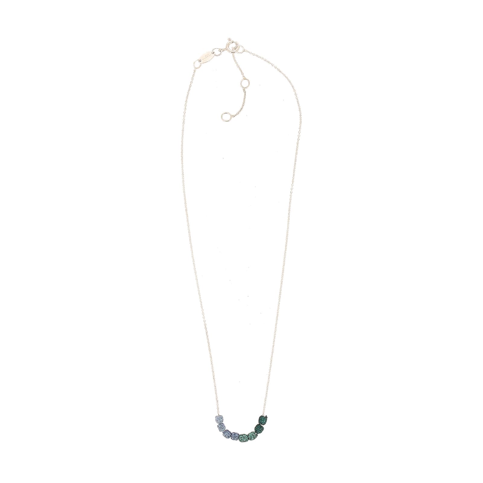 Collana donna Pesavento argento coi colori azzurro e verde MISURA UNICA