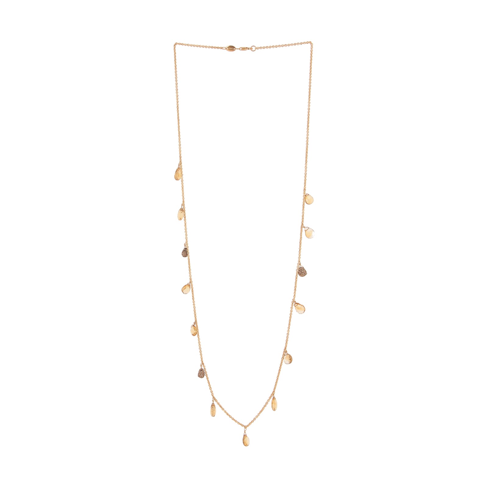 Collana Pesavento in argento dorato pietre citrino pendenti MISURA UNICA
