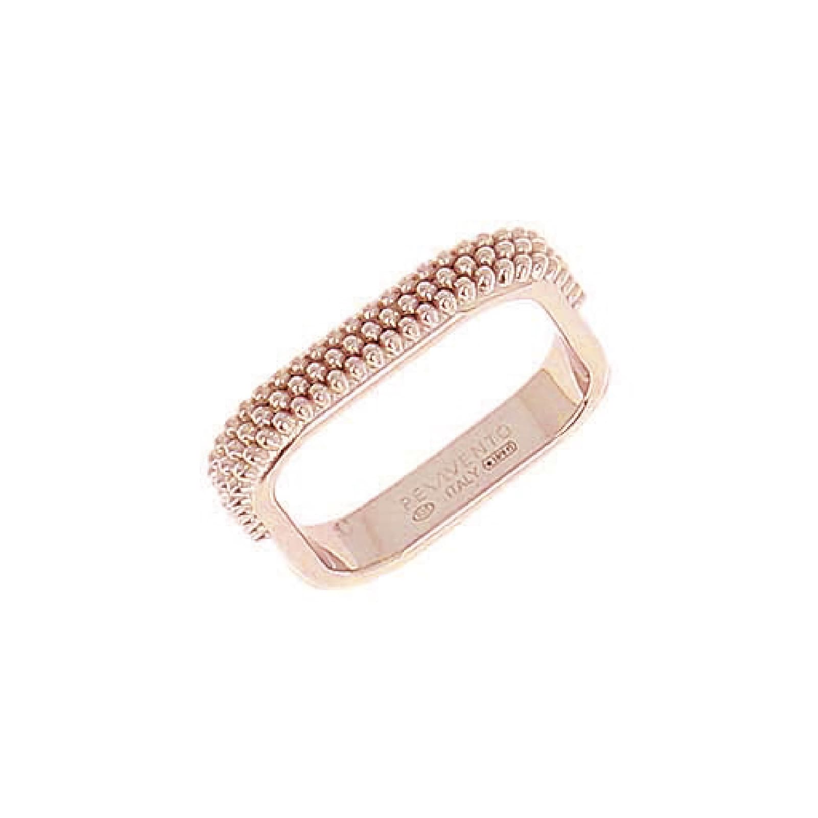Anello squadrato da donna Pesavento Pixel argento rosé