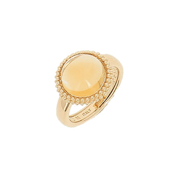 Anello Pesavento Pixel in argento dorato con citrino giallo