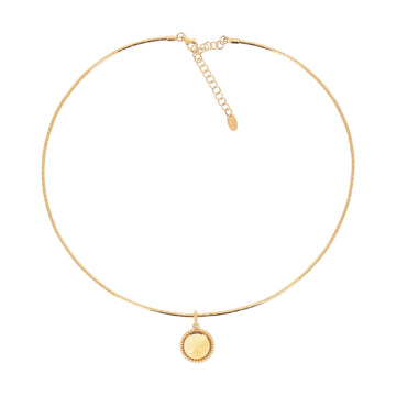 Collana girocollo Pesavento in argento con citrino pendente MISURA UNICA