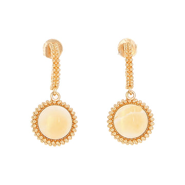 Orecchini Pesavento in argento con citrino cabochon tondo MISURA UNICA