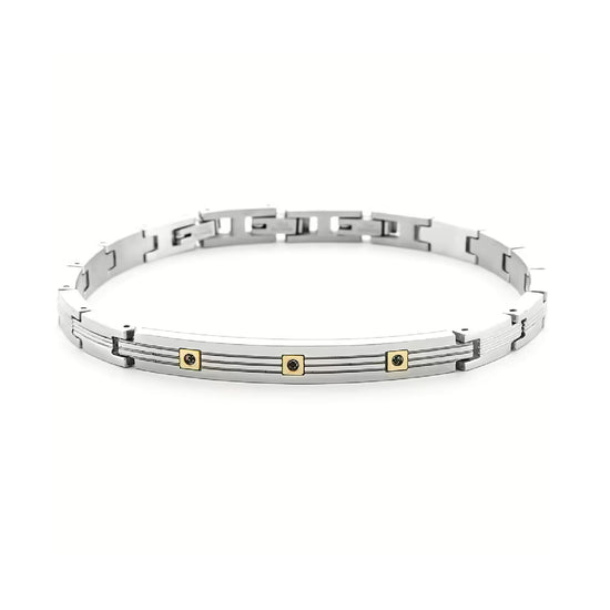 Collana Paciotti 4US bussola in acciaio con oro e spinello MISURA UNICA