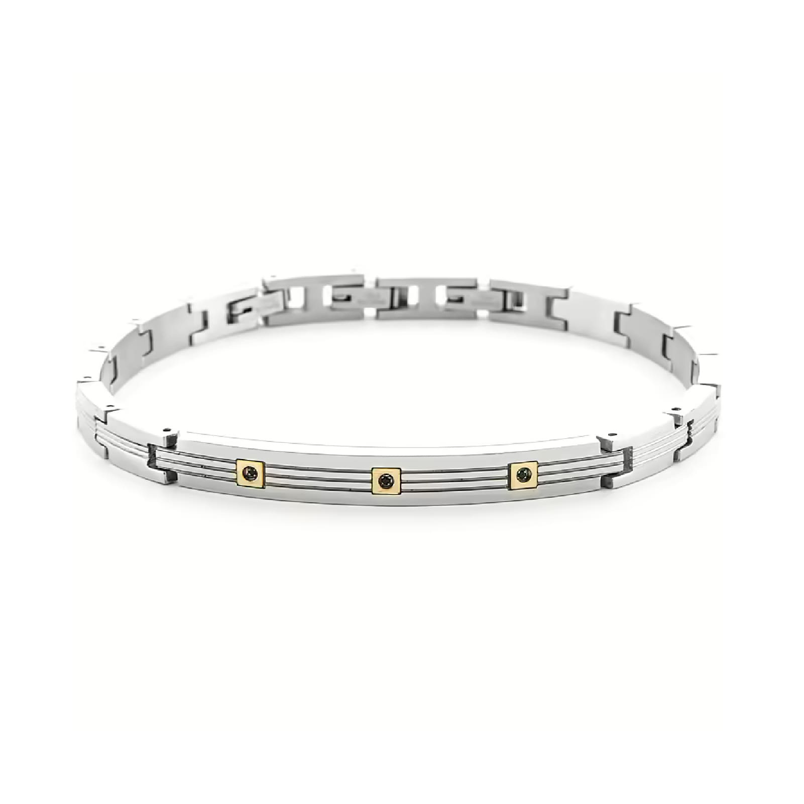 Collana Paciotti 4US bussola in acciaio con oro e spinello MISURA UNICA