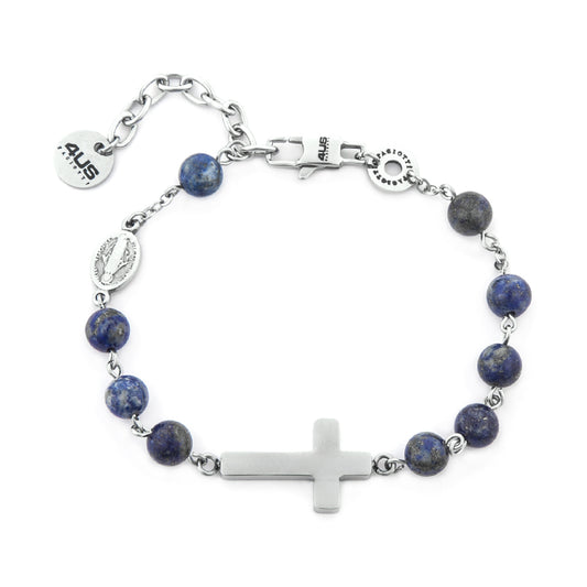 Bracciale rosario da uomo Paciotti 4US in acciaio con lapis Regolabile 18,5-22,5 cm