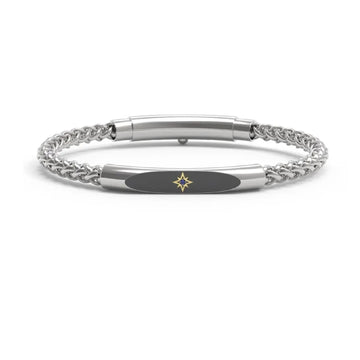 Bracciale Paciotti 4US acciaio placchetta oro e spinello blu Regolabile 19-21 cm