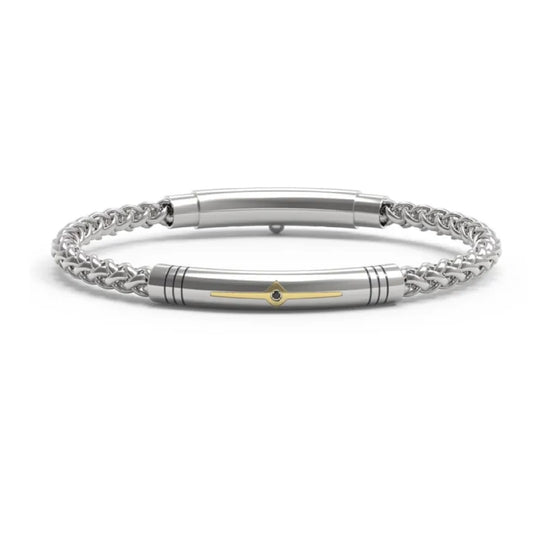 Bracciale Paciotti 4US in acciaio decoro in oro e spinello Regolabile 19-21 cm