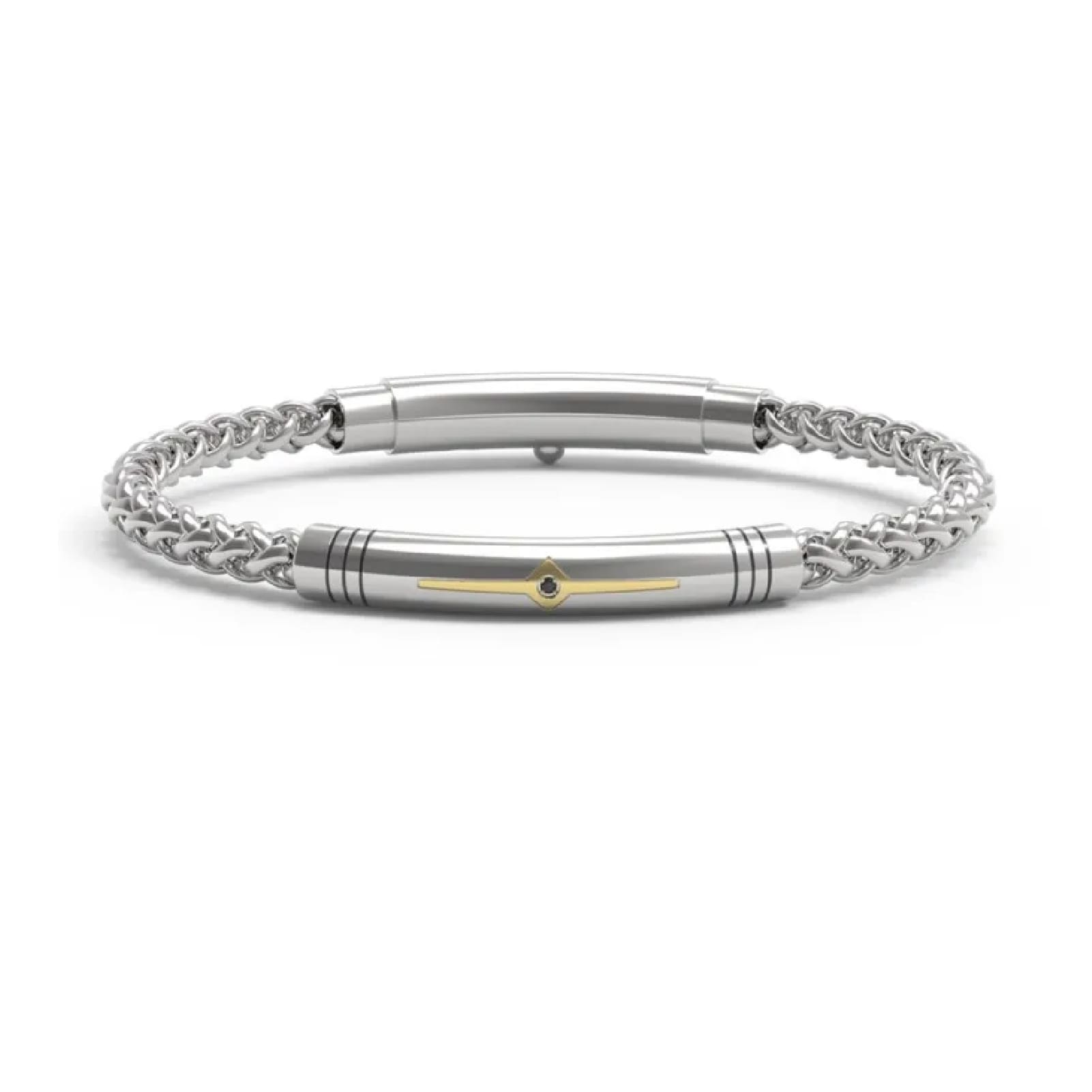 Bracciale Paciotti 4US in acciaio decoro in oro e spinello Regolabile 19-21 cm