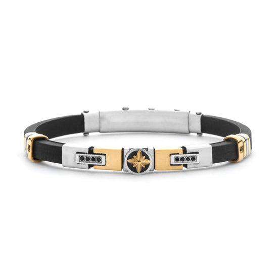 Bracciale Paciotti 4US in acciaio e gomma e zirconi 21 cm