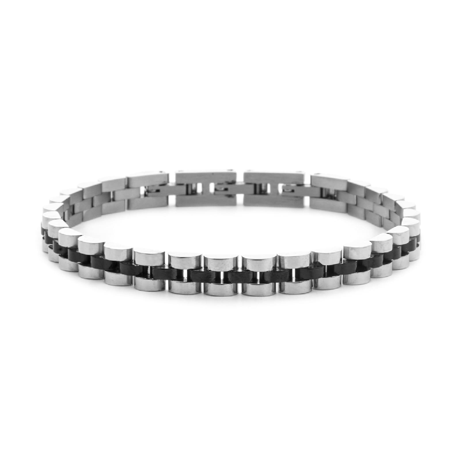 Bracciale Paciotti 4US in acciaio e pvd nero Regolabile 18-21 cm