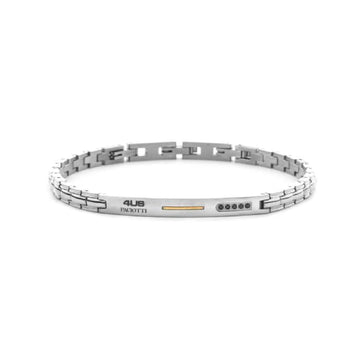 Bracciale Paciotti 4US in acciaio lucido con oro e spinelli Regolabile 19-22 cm