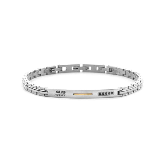 Bracciale Paciotti 4US in acciaio lucido con oro e spinelli Regolabile 19-22 cm