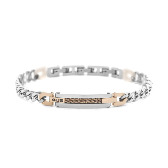 Bracciale semirigido Paciotti 4US acciaio lucido pvd oro rosa 22 cm