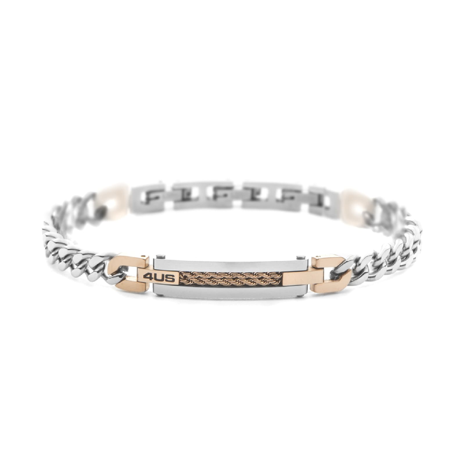 Bracciale semirigido Paciotti 4US acciaio lucido pvd oro rosa 22 cm