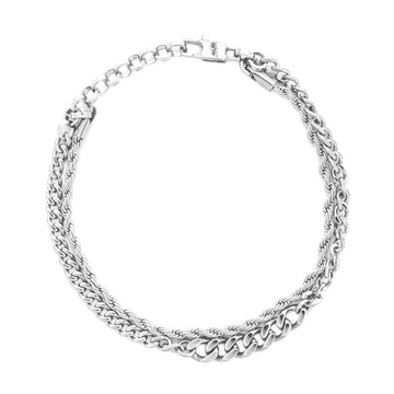 Bracciale catena grumetta Paciotti 4US con tre tipi di maglie 23 cm