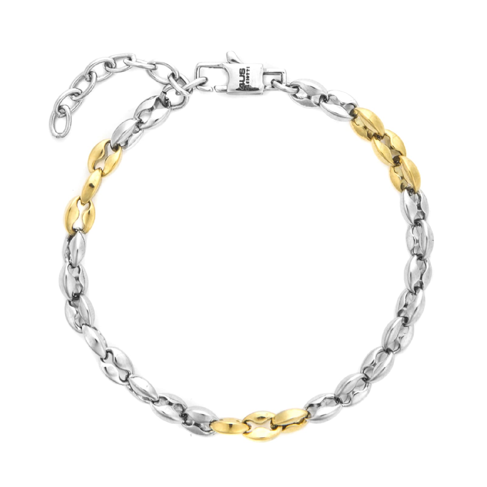 Bracciale Paciotti 4US acciaio lucido pvd oro con maglie 22 cm