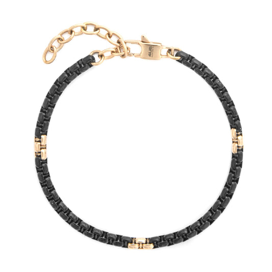 Bracciale Paciotti 4US acciaio pvd gun e oro rosa con catena 22 cm