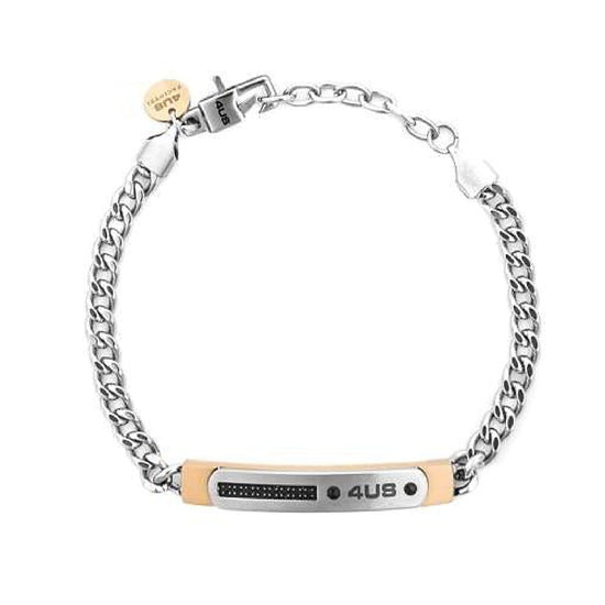 Bracciale catena Paciotti 4US Classic acciaio e pvd oro rosa 23 cm