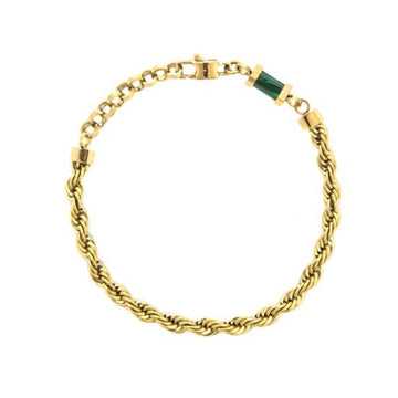 Bracciale Paciotti 4US Classic acciaio pvd oro e malachite 23 cm