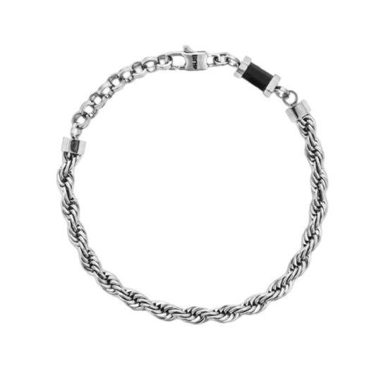 Bracciale Paciotti 4US Classic in acciaio e onice nera 23 cm