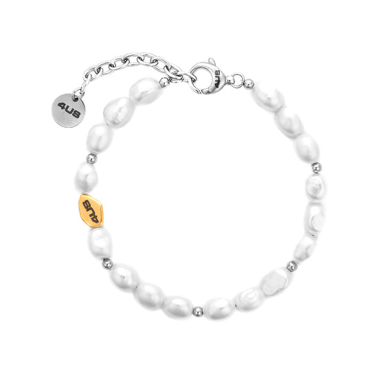 Bracciale Paciotti 4US Casual in acciaio e perle naturali 23 cm