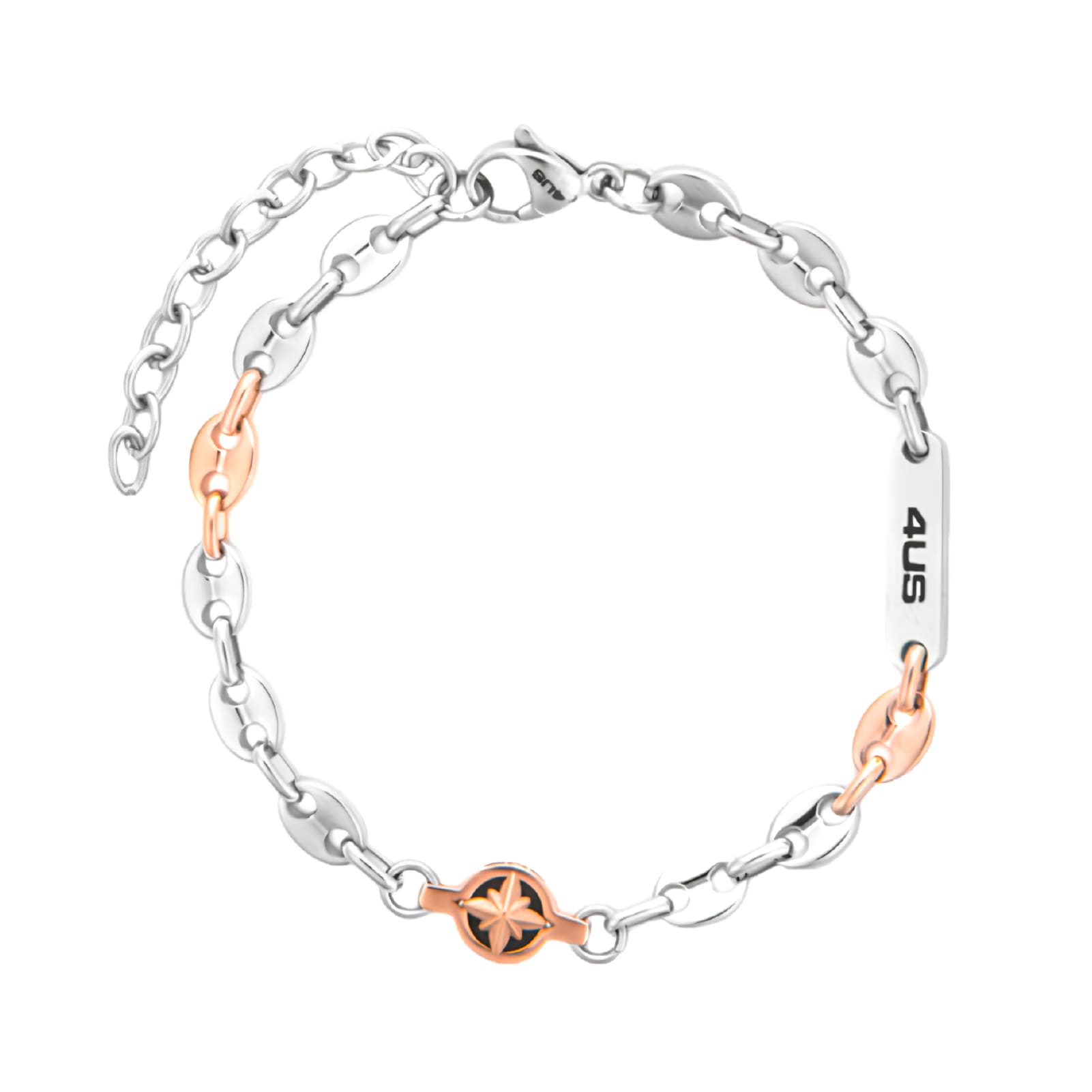 Bracciale catena Paciotti 4US Casual acciaio rosa dei venti 23 cm