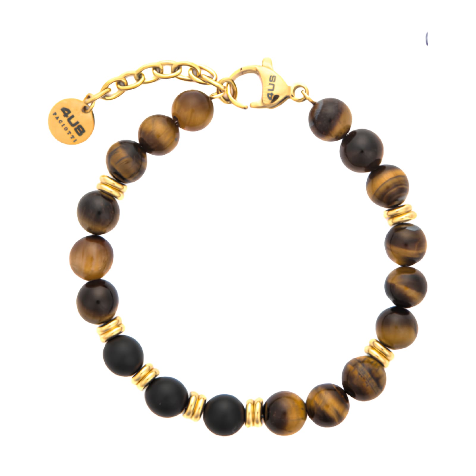 Bracciale Paciotti 4US Casual pvd oro e occhio di tigre 23 cm