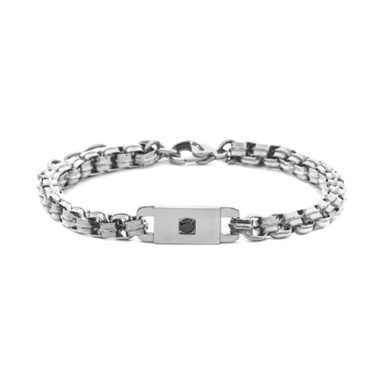 Bracciale Paciotti 4US Teenager in acciaio e zircone nero 23 cm