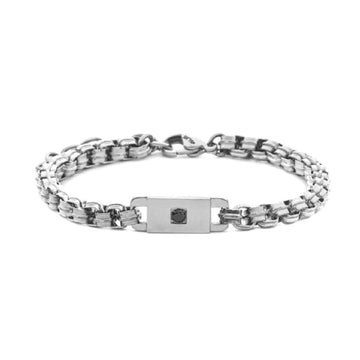 Bracciale Paciotti 4US Teenager in acciaio e zircone nero 23 cm