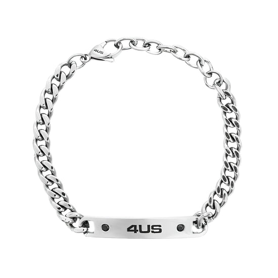 Bracciale Paciotti 4US Teenager in acciaio zirconi targhetta 23 cm
