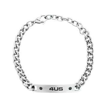 Bracciale Paciotti 4US Teenager in acciaio zirconi targhetta 23 cm