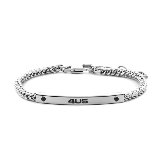 Bracciale Paciotti 4US Teenager in acciaio e pvd nero 23 cm