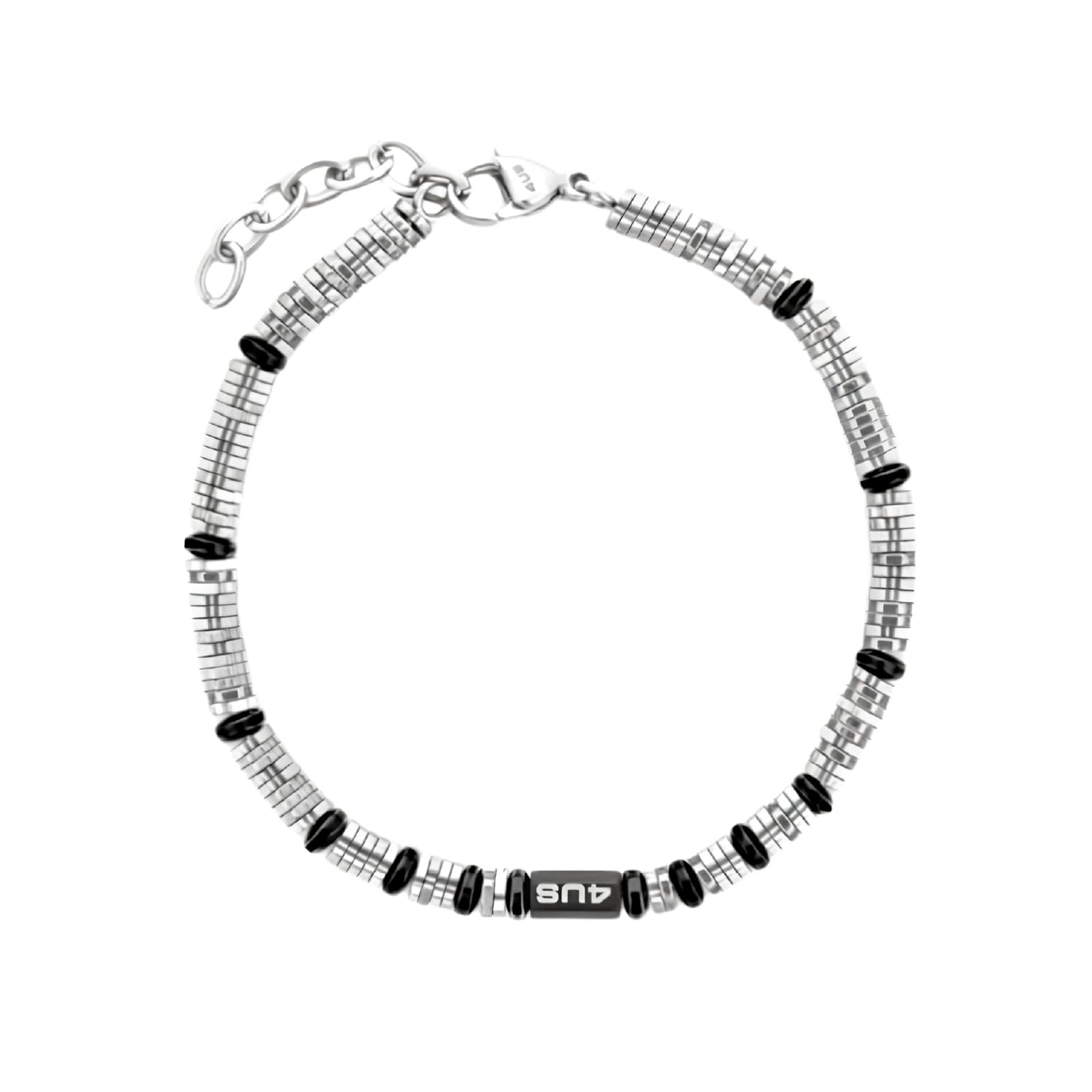 Bracciale Paciotti 4US Teenager acciaio e pvd nero rondelle 23 cm