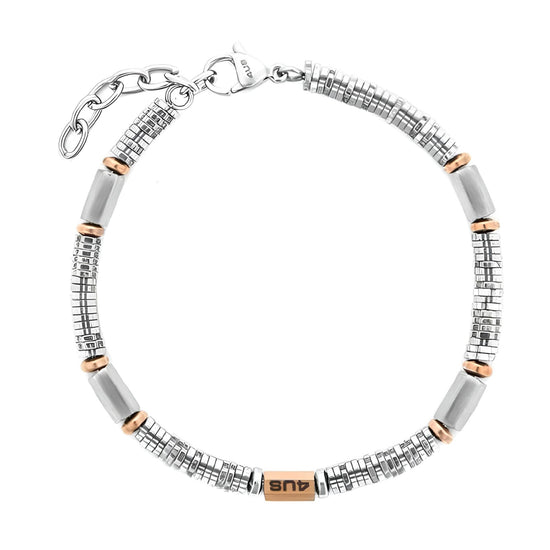 Bracciale Paciotti 4US Teenager acciaio rondelle oro rosa 23 cm