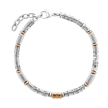 Bracciale Paciotti 4US Teenager acciaio rondelle oro rosa 23 cm