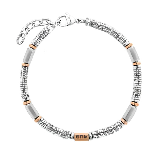 Bracciale Paciotti 4US Teenager acciaio rondelle oro rosa 23 cm