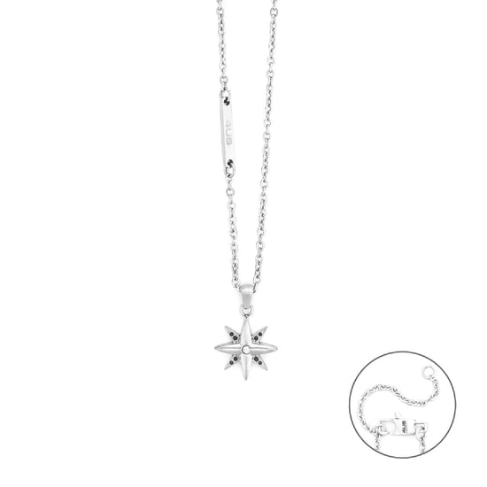 Collana Paciotti 4US rosa dei venti in acciaio con zirconi MISURA UNICA