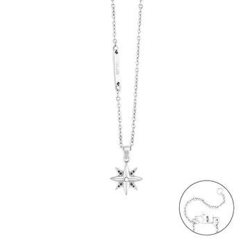 Collana Paciotti 4US rosa dei venti in acciaio con zirconi MISURA UNICA